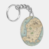 Lombok Indonesia Island Map Tropical Keychain キーホルダー (正面左)