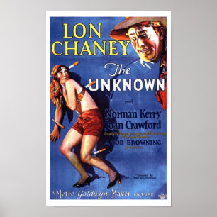 Lon Chaney Joan Crawford The Unknown ad ポスター