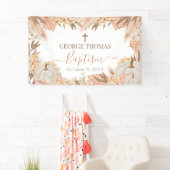 Lona Floral Boho Pampas White Pumpkin baptism 横断幕 (インサイチュ)