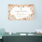 Lona Floral Boho Pampas White Pumpkin baptism 横断幕 (トレードショー)