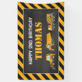 Lona Happy Birthday Construction backdrop 横断幕 (縦)