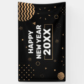 Lona HAPPY NEW YEAR banner black & gold 横断幕 (縦)