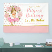 Lona Little Princess birthday Flowers banner 横断幕 (トレードショー)