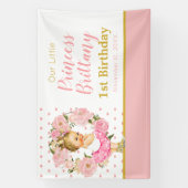 Lona Little Princess birthday Flowers banner 横断幕 (縦)