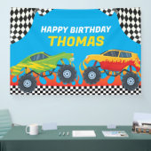 Lona Monster Truck Birthday backdrop banner 横断幕 (トレードショー)