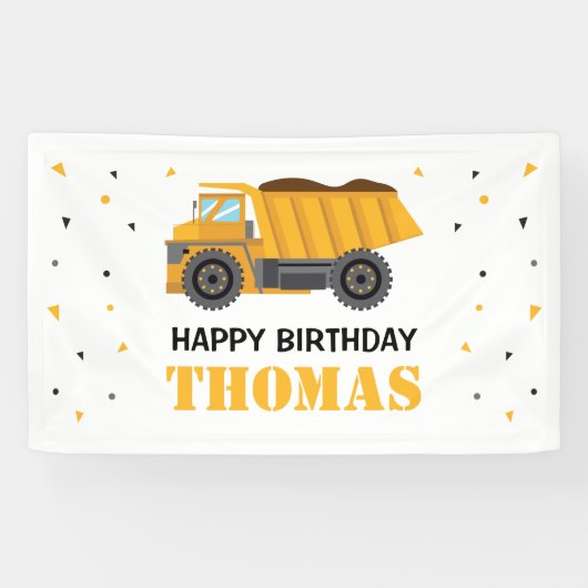 Lona Sand Truck Construction Birthday backdrop 横断幕 (横)