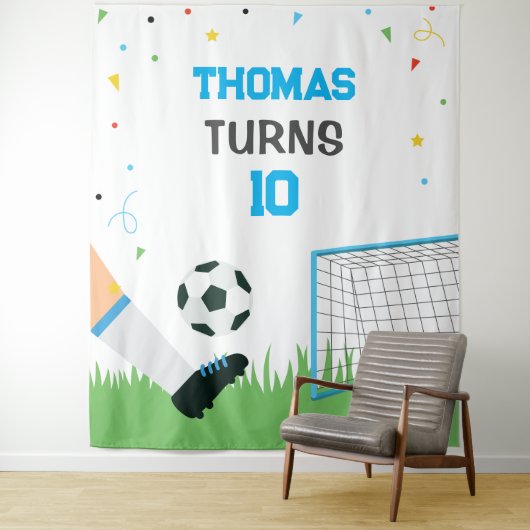 Lona Soccer Sport Birthday backdrop banner タペストリー (インサイチュ)