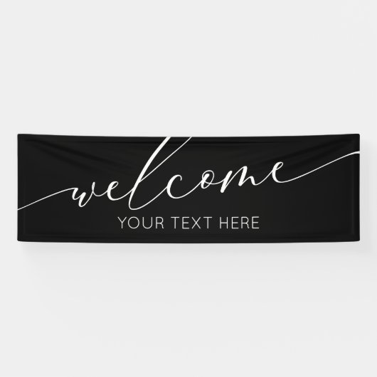 Lona WELCOME black and white Sign banner backdrop  横断幕 (横)