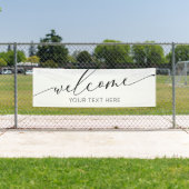 Lona WELCOME black and white Sign banner backdrop  横断幕 (インサイチュ)