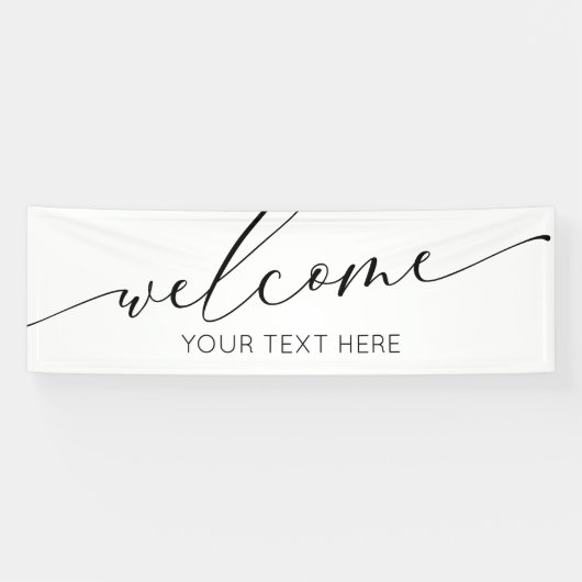 Lona WELCOME black and white Sign banner backdrop  横断幕 (横)