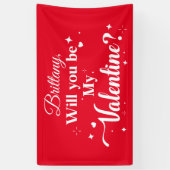 Lona Will you be my Valentine? banner  横断幕 (縦)