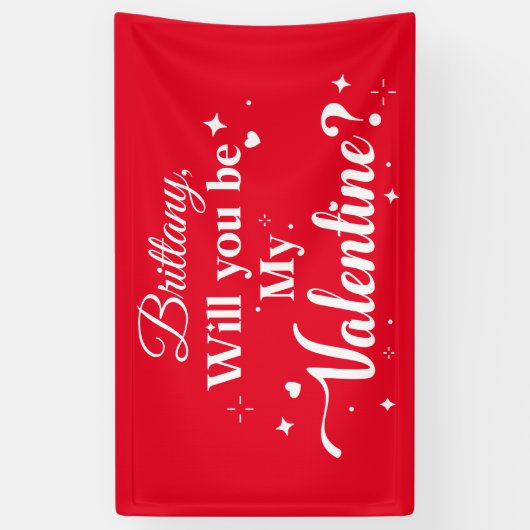 Lona Will you be my Valentine? banner  横断幕 (縦)
