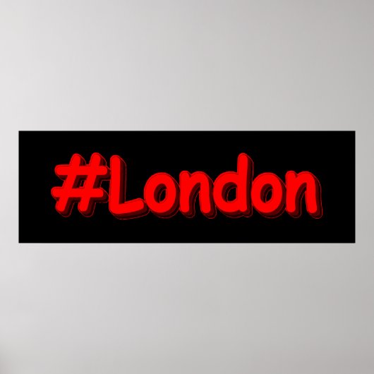 「#London」かわいいデザイン。買今 ポスター (正面)