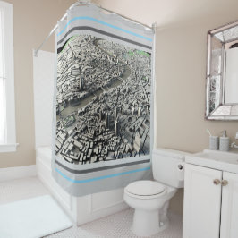 London 2015市内地図：空中表示シャワーカーテン シャワーカーテン