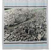 London 2015市内地図：空中表示シャワーカーテン シャワーカーテン (正面)