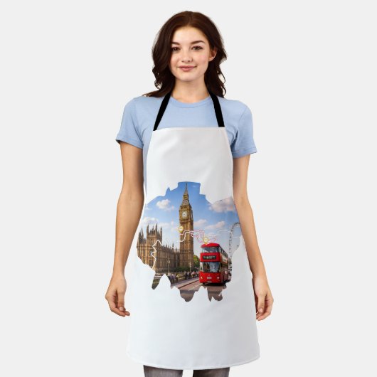 London 26.2 Marathoner Course Map Apron エプロン (着用した状態)