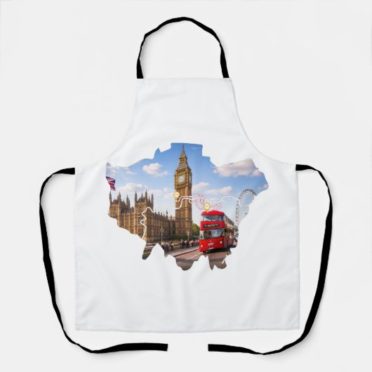 London 26.2 Marathoner Course Map Apron エプロン (正面)