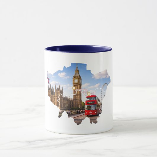 London 26.2 Marathoner Course Map Mug マグカップ (中央)