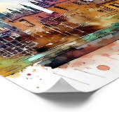 London-Big Ben-(A)、水色 ポスター (角)