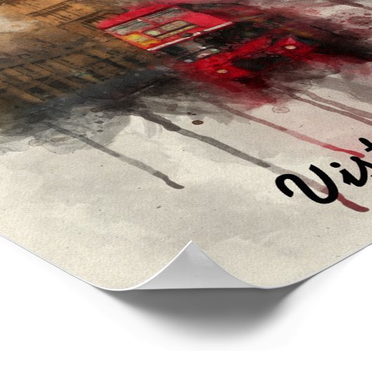 London big ben and red bus  poster ポスター (角)