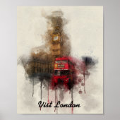 London big ben and red bus  poster ポスター (正面)