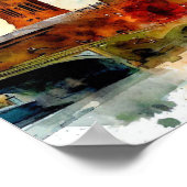 London-Big Ben-(D)、水彩画 ポスター (角)