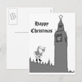 London Big Ben Happy Christmas Postcard シーズンポストカード (正面/裏面)