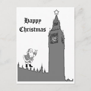 London Big Ben Happy Christmas Postcard シーズンポストカード