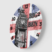 London Big Ben Union Jack ラージ壁時計 (傾斜)