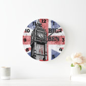 London Big Ben Union Jack ラージ壁時計 (ホーム)