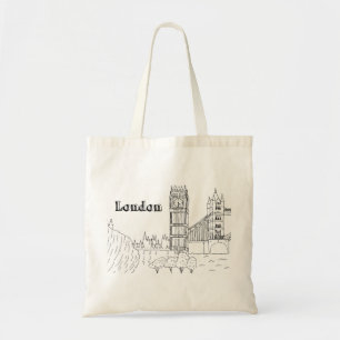 London Big Ben Vacation Drawing Vacation Art Trave トートバッグ