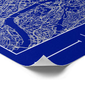 London Blueprint City Map Poster Minimal UK ポスター (角)