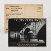 London Bridge Black & White Night ポストカード (正面/裏面)