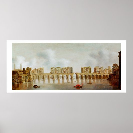 London Bridge、c.1632(パネルの油)の表示 ポスター (正面)