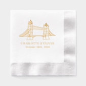 London Bridge England UKカップル結婚の名前Dat 箔ナプキン (正面)