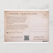 London Bridge Lake Havasu Arizona  ポストカード (裏面)