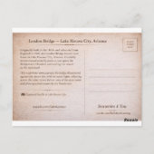 London Bridge Lake Havasu Arizona  ポストカード (裏面)