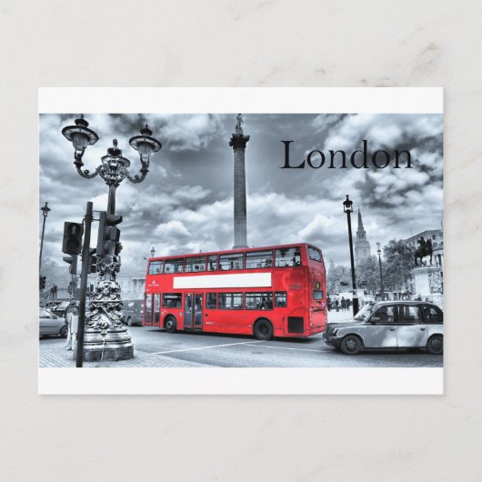 LONDON BUS in Black & White (St.K) ポストカード (正面)