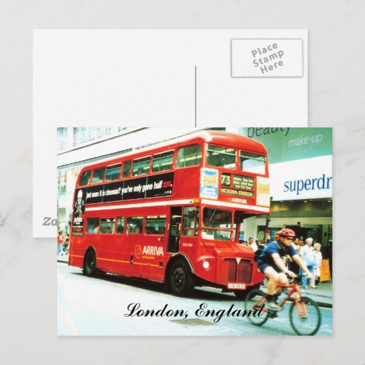 London Bus Postcard ポストカード (正面/裏面)