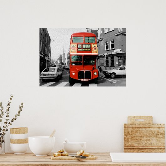 London Bus Poster 3 ポスター (キッチン)