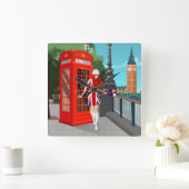 London Calling スクエア壁時計 (ホーム)