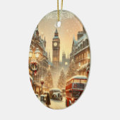 London Christmas Card – London Festive Scene セラミックオーナメント (左)