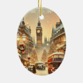 London Christmas Card – London Festive Scene セラミックオーナメント (裏面)