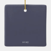 London Christmas Watercolor City Scene セラミックオーナメント (裏面)