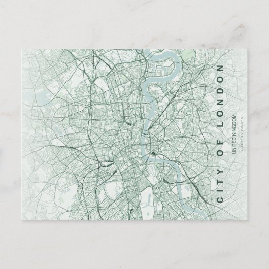 London City Map Minimal Postcard ポストカード (正面)