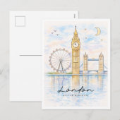 London Cityscape Watercolor | United Kingdom シーズンポストカード (正面/裏面)