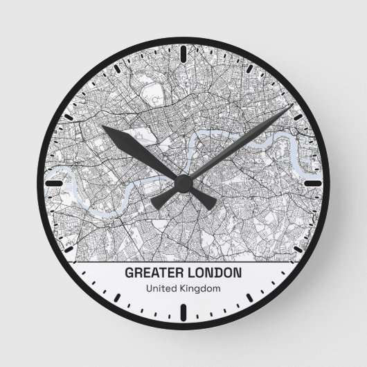 London Clock City Line Art ラウンド壁時計 (正面)