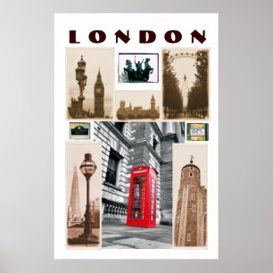 LONDON Collageポスター ポスター