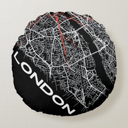 London Design Pillow ラウンドクッション (正面)