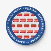 London Double Decker Bus, British Kids (パーティー) ペーパープレート (正面)